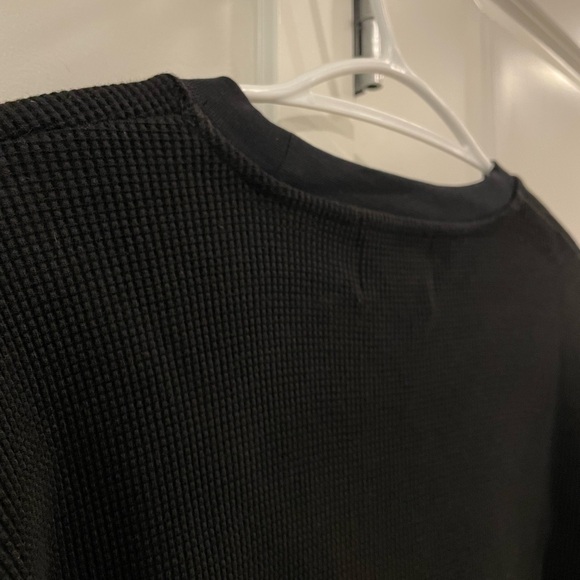Black Aritzia Wilfred Free Waffle Knit Long Sleeve Shirt - Picture 3 of 7